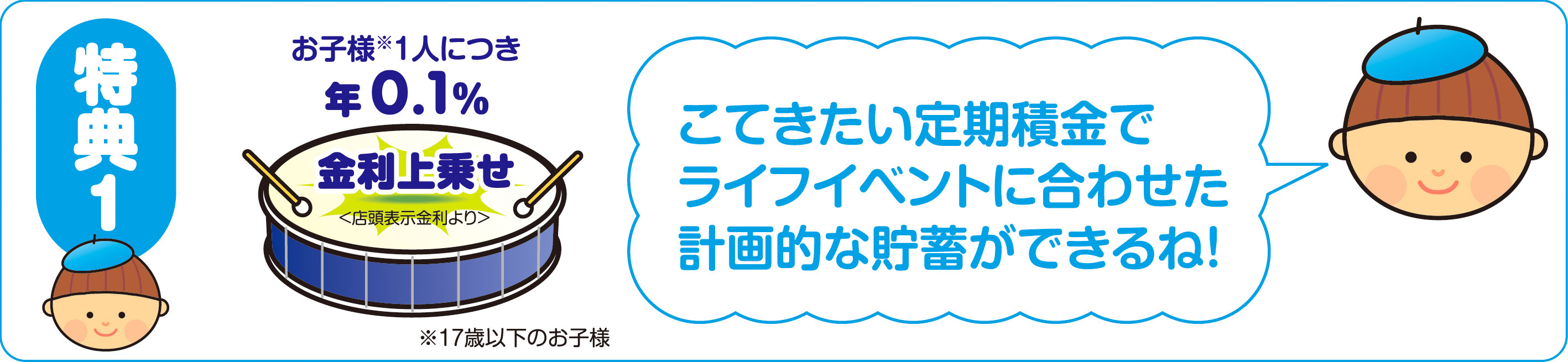 特典1  お子様の人数により金利の上乗せ