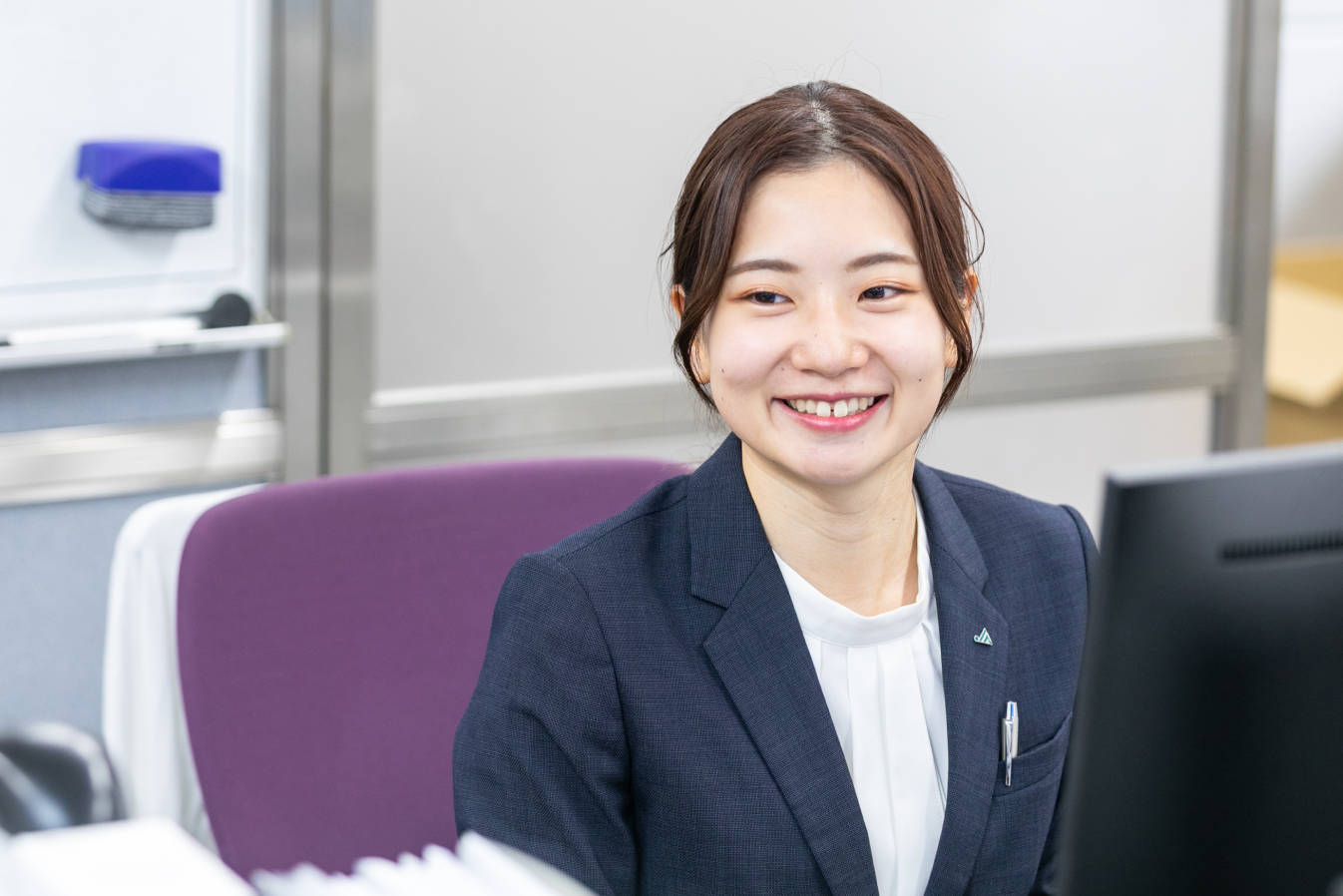長野県信連アグリビジネス推進について語る女性職員